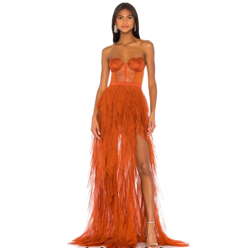 x REVOLVE Bustier Gown in Rust
For Love & Lemons